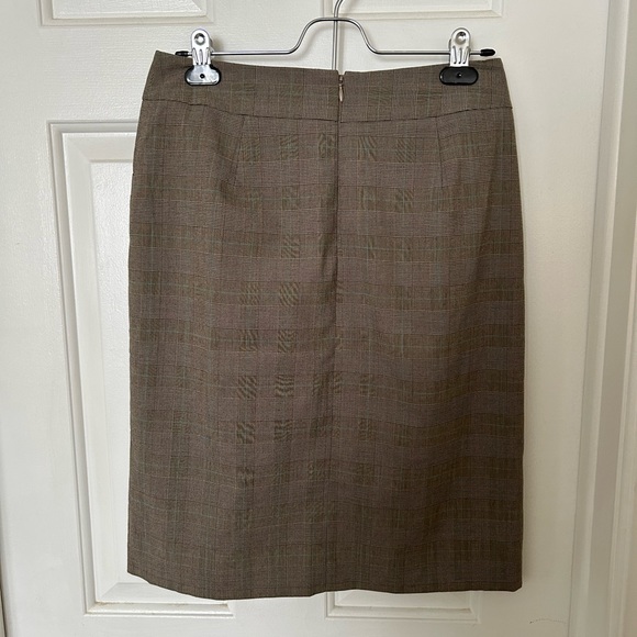Banana Republic pencil skirt brown plaid size 4 - Picture 2 of 4
